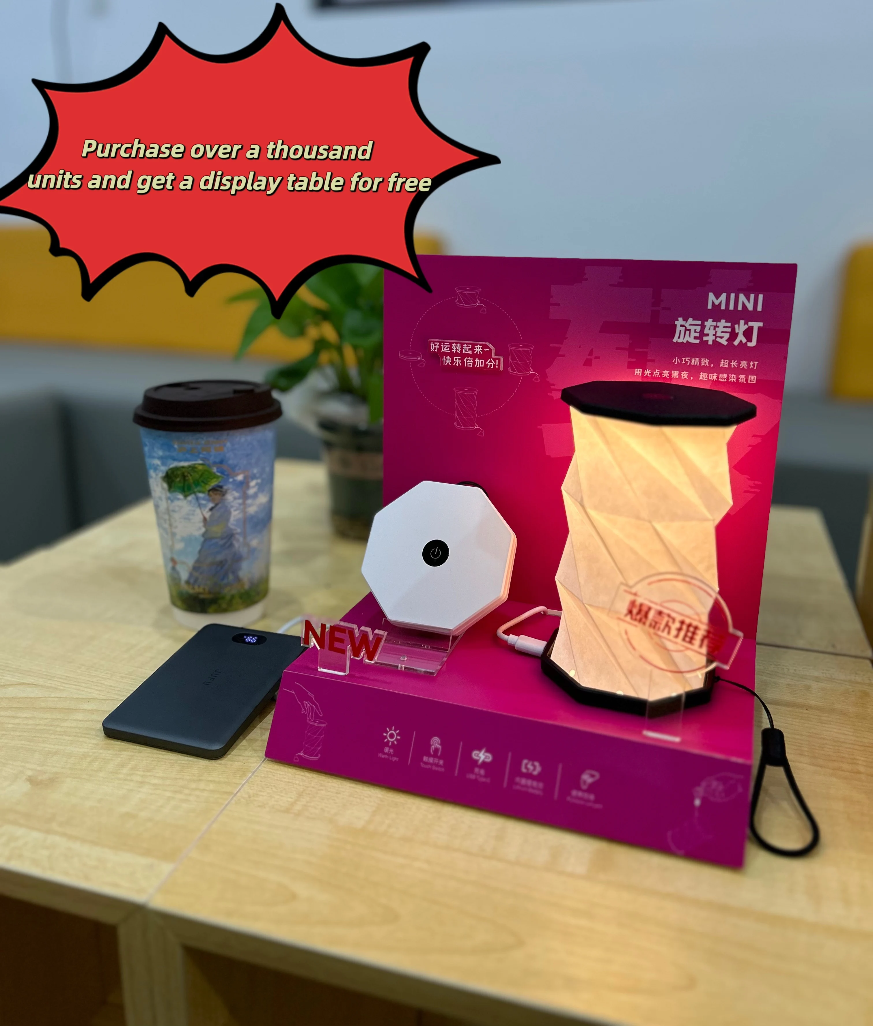 Portable ABS Rotating Light - Waterproof & Rechargeable