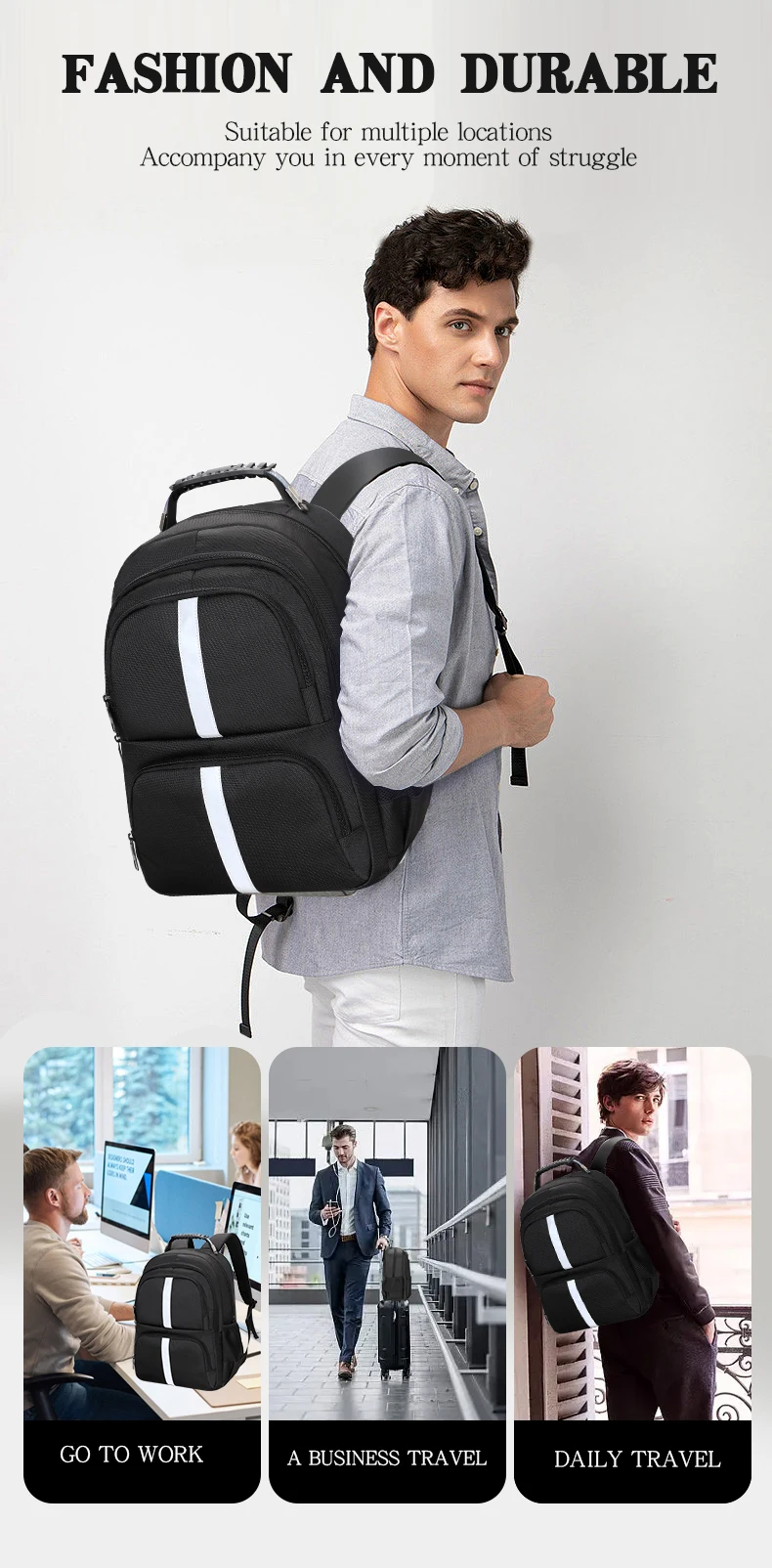 Omaska Custom Logo Waterproof Business Laptop Backpacks 18 Inch