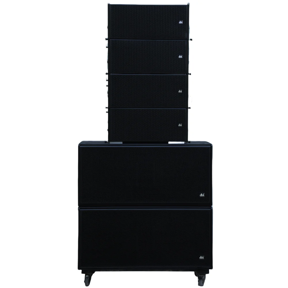 DBK Passive Full Range 10 Inch Line Array Speakers with 18 Inch Powered Subwoofer Audio Sound PA Speaker System for Church Event