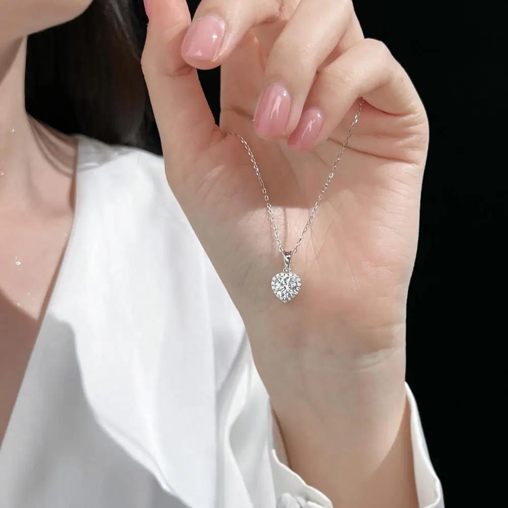 KAKODIY Heart Shape Pendant 925 Sterling Silver Women's Necklace Engagement Wedding Necklace Jewelry detail 3