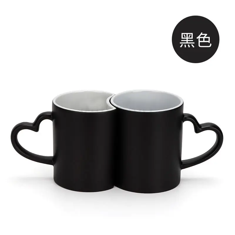 Lover Couple Ceramic Mug for Back to School Color-Changing Sublimation Magic Mug with S Handle for Couples and Mates