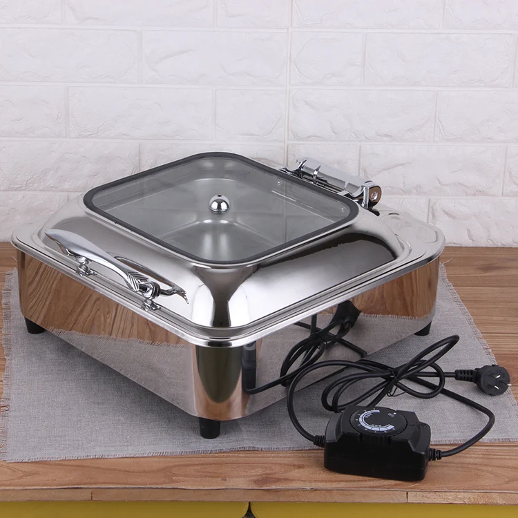 New Design Food Warmer Heater Chafer Dish Buffet Set Restaurant Square Stainless Steel Chafing Dish for Catering_1
