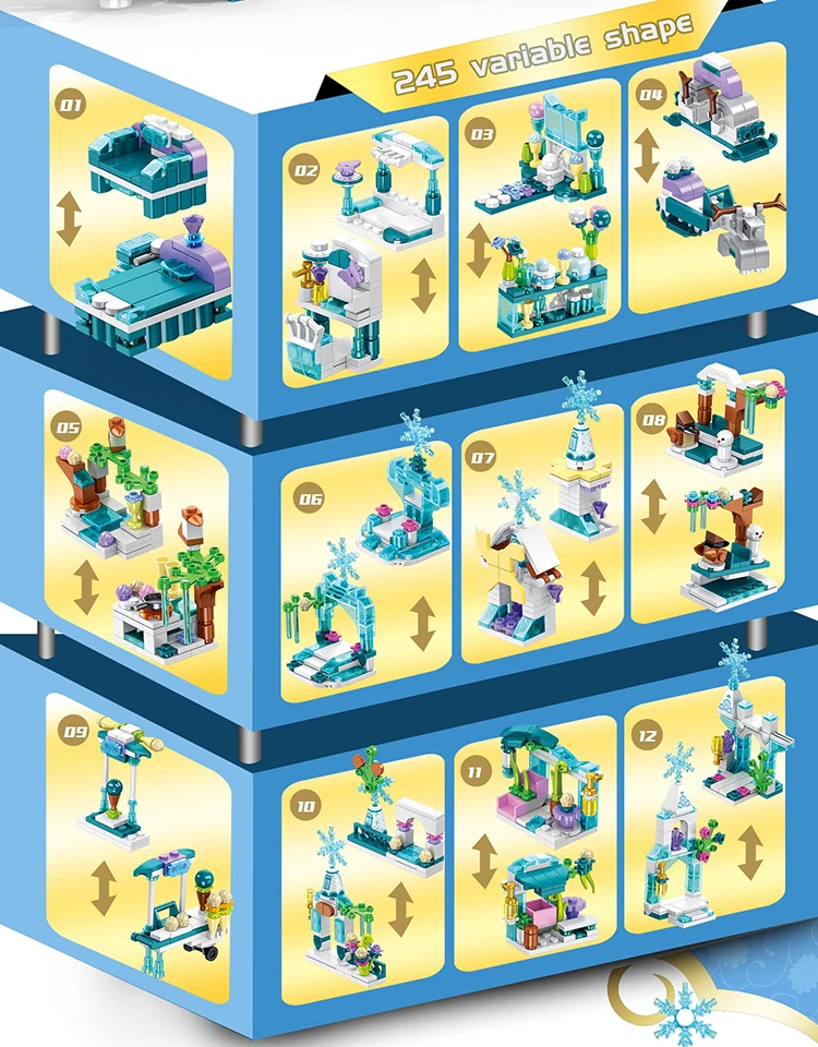 Panlos Brick Kid Educational Ice Castle Block Toy Ice Castle 12 In 1