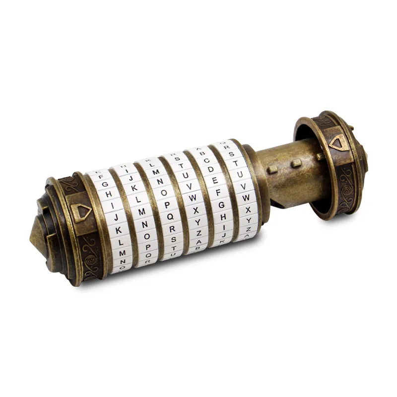 Da Vinci Code Toys Metal Cryptex Locks Password Cylinder Wedding Gifts Password Present Password Letter Lock Ring Holder
