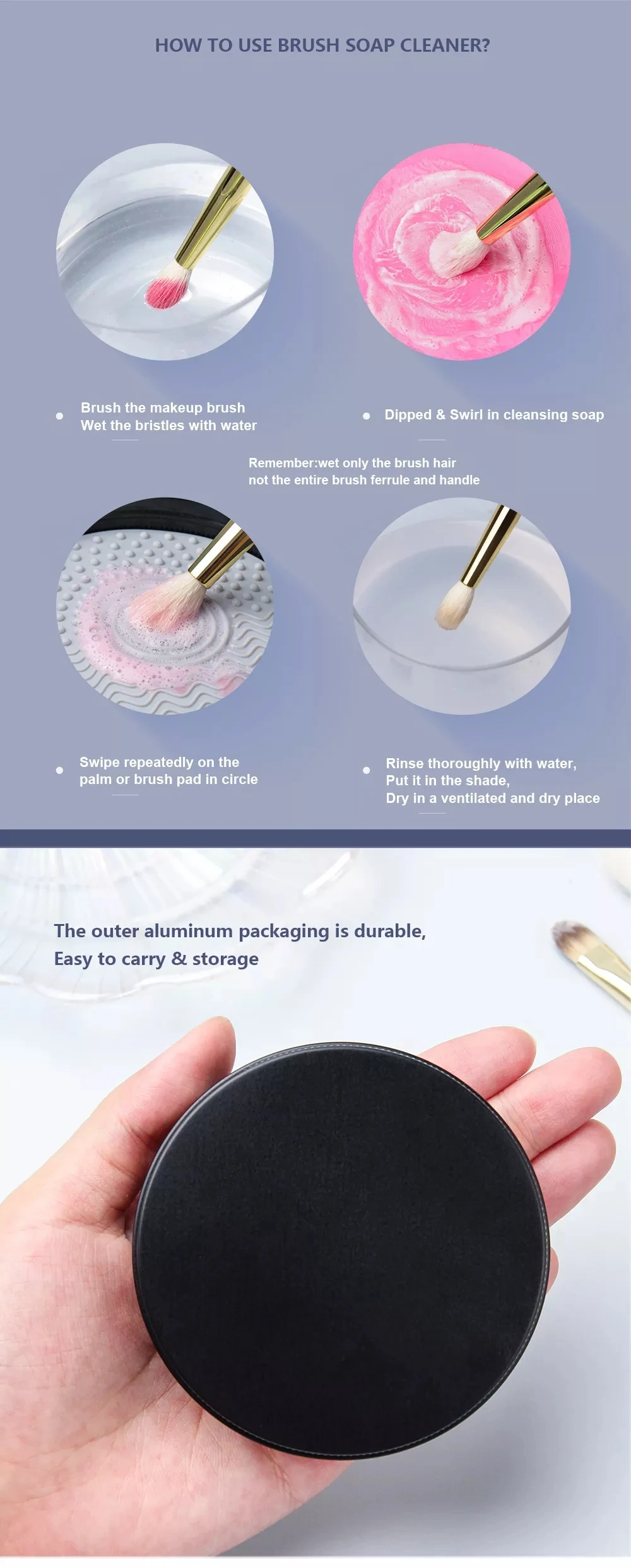 Feiyan Brush Cleaner Bar Soap Solid Silicone Makeup Cleaning Brush