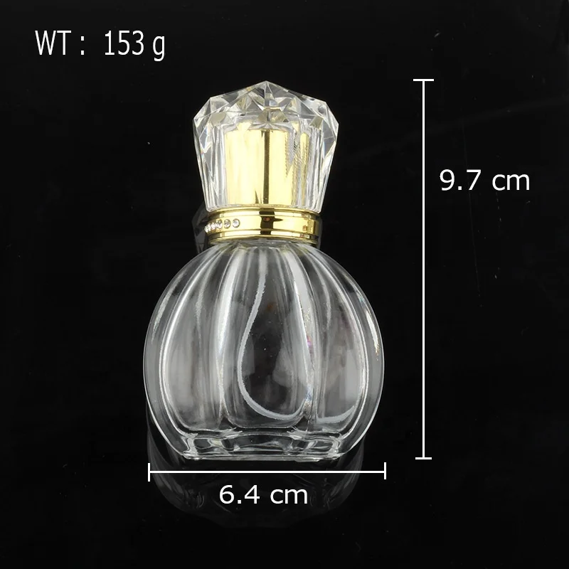 Perfume Bottle 50ml Round Glass Pump Sprayer Screen Printing Personal