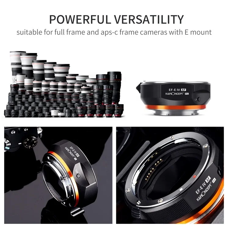 デザインや キヤノンef/efsレンズからソニーeマウント用のk & Fコンセプト電子オートフォーカスカメラレンズアダプターリング