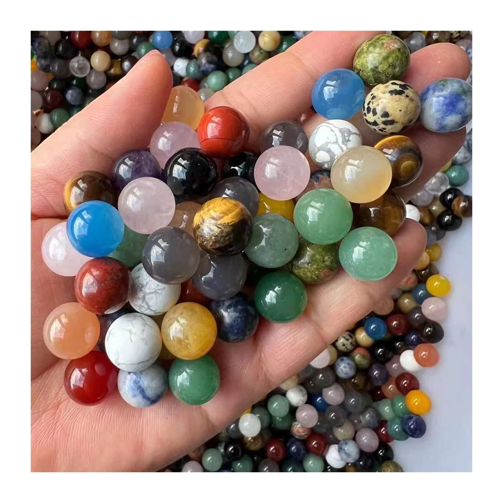 Healing Crystal 12mm Mini Crystal Sphere Bulk Round Gemstone No Hole Sphere  Divination Ball for DIY Jewelry Making