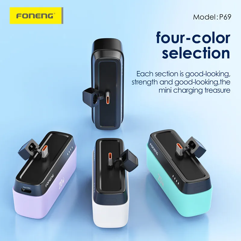 FONENG P69 5000mAh Power Station with Type C Connector Portable Mini 20W Power Bank