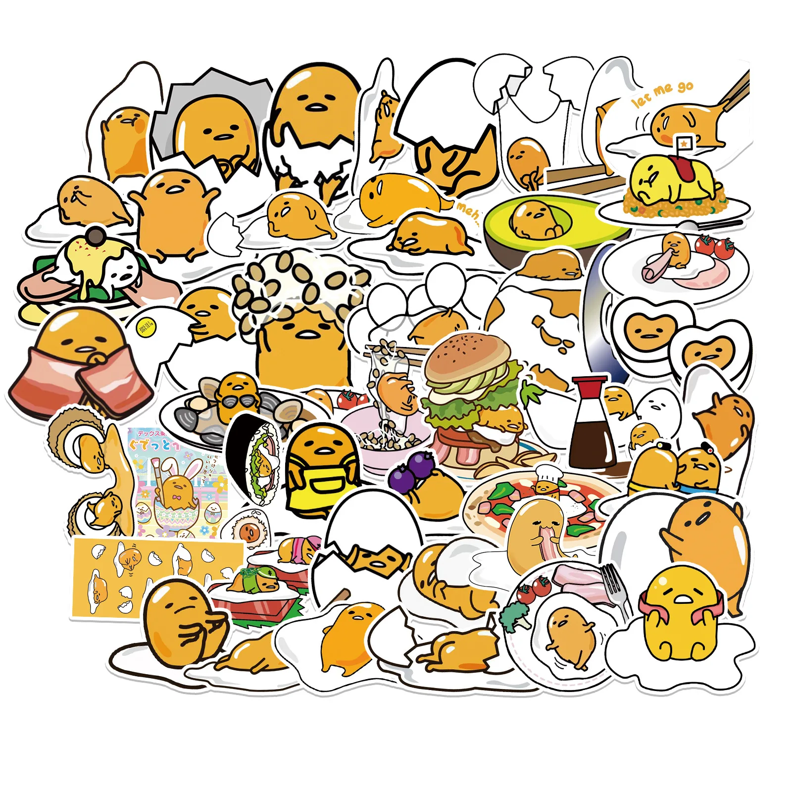 50 Miếng Dán Hoạt Hình Vui Nhộn Gudetama Trứng Lười Đáng Yêu Nhật Bản - Buy  Cartoon Stickers,Gudetama Cartoon Stickers,Lazy Egg Cartoon Stickers  Product on Alibaba.com