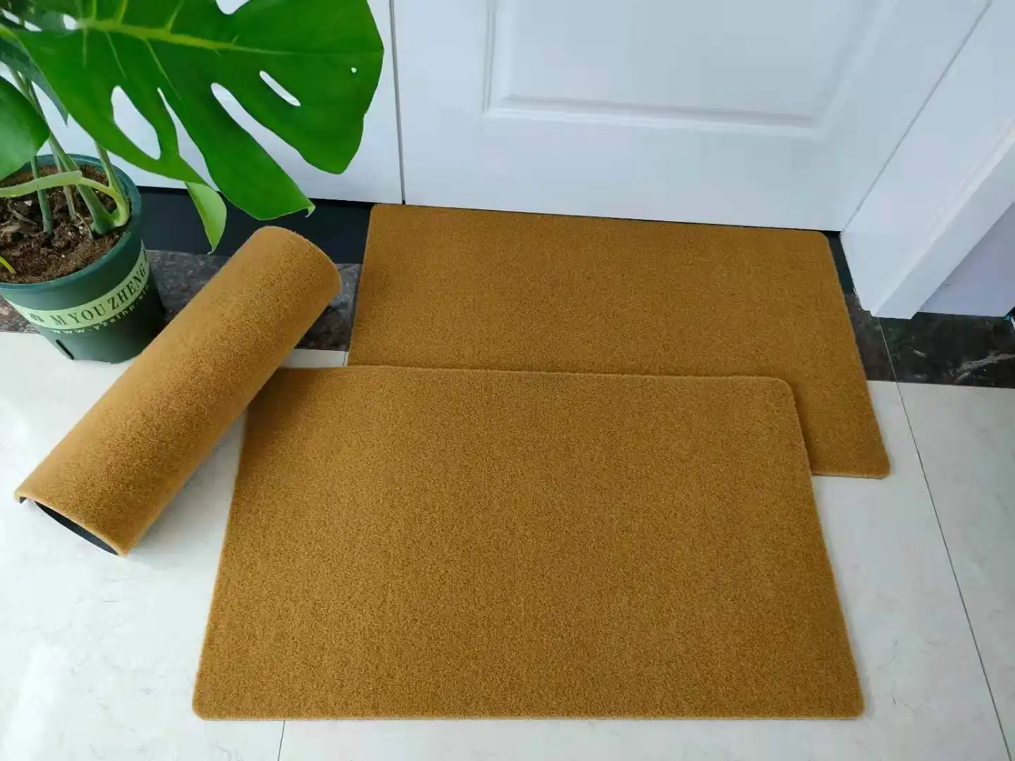 Blank Unpainted Wholesale Plain Coir Door Mats Brown Pvc Coir Fiber