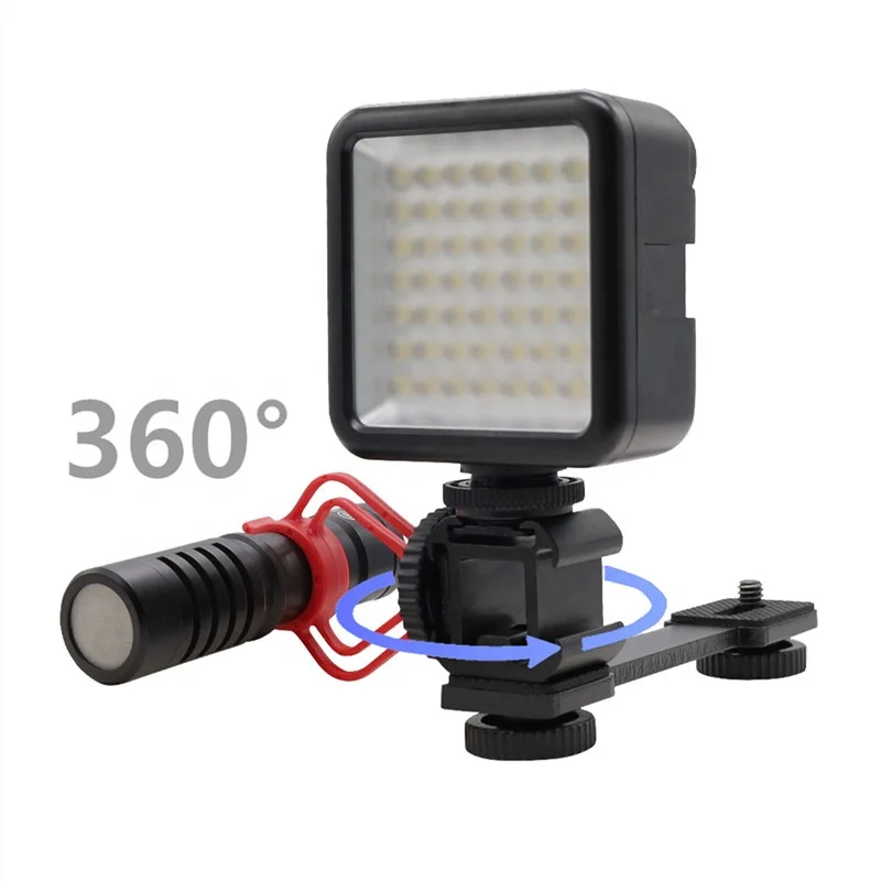 Универсальный алюминиевый тройной 1/4 дюймовый винт кронштейн для холодного башмака вспышки для камеры DSLR