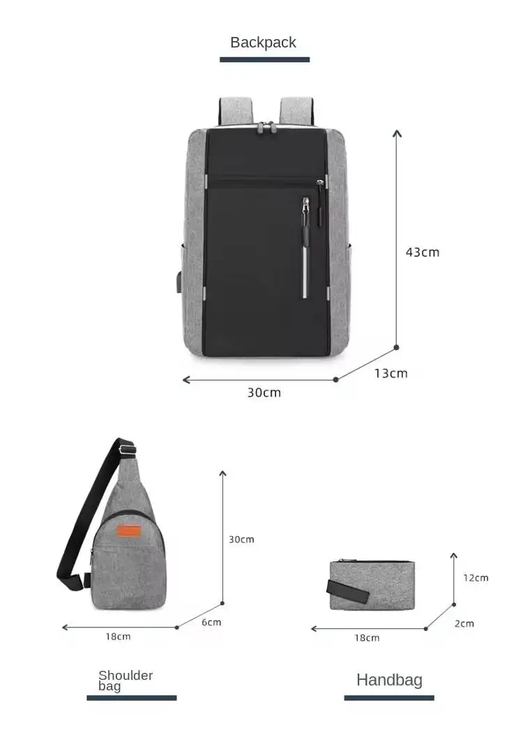 product set 3 1 laptop backpacks large capacity waterproof polyester computer bag for men for office outdoor digital gear camera bags-7