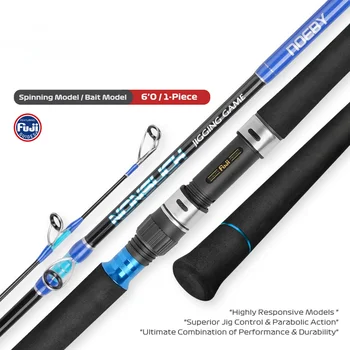 For Carbon Single Section Hard Fast Jigging Gun & Straight Handle Boat Fishing Rod for Grouper Tuna GT 6" – Metal Jig – view 2