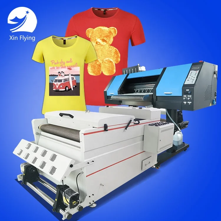 Xinflying Digital Inkjet Printing Machine DTF PET Film Printer Kits T Shirt 24inch DTF Printer with Powder Shaker