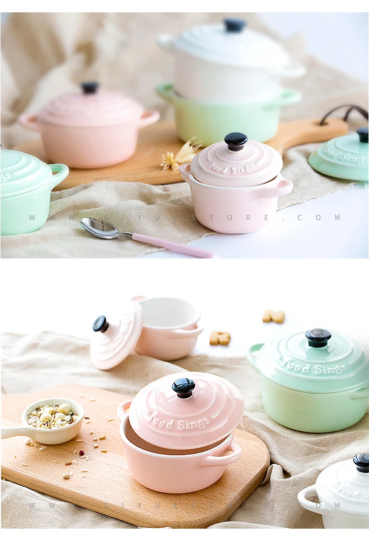 Cute Binaural Steaming Egg Serving Bowl Baby Small Lunch Container Fruit  Salad Soup Ceramic Baking Bowls With Lid 1960 - Buy Cute Binaural Steaming  Egg Serving Bowl Baby Small Lunch Container Fruit