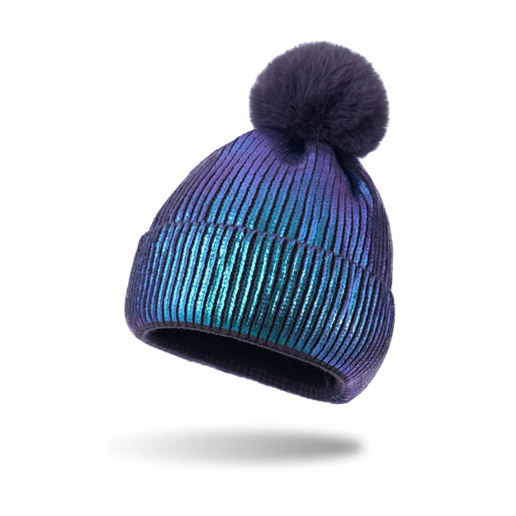Warm Caps Knitted Pom Pom Beanies Hats 