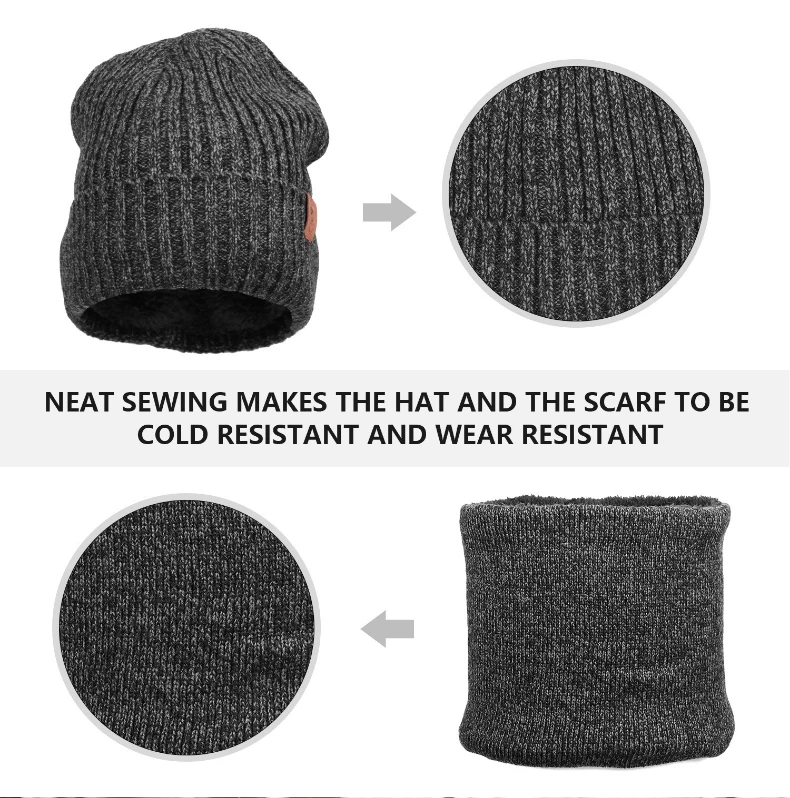 Warm Winter Knit Cuffed Beanie Cold Weather Soft Warm Ski Hats Unisex