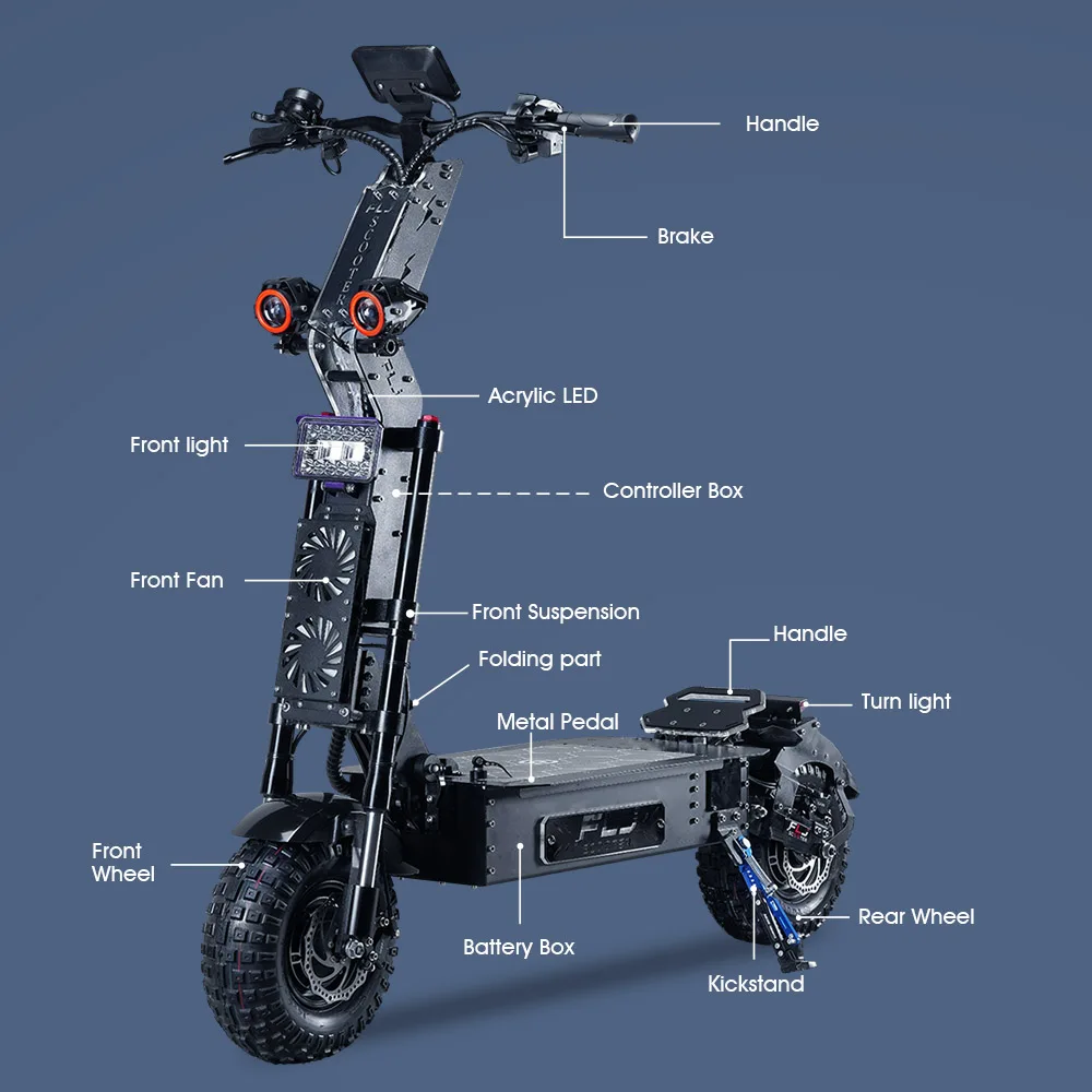 Flj Fast 72v 10000w Dual Motor Scooter Removeable Battery 14inch Fat Tires Off Road Powerful 2703