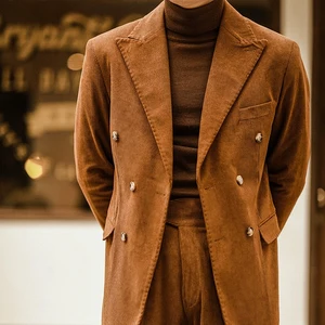 High Quality Casual Corduroy Men's Suits Jacket Vintage Winter Suit for Men Slim Fit Men Clothes Blazer