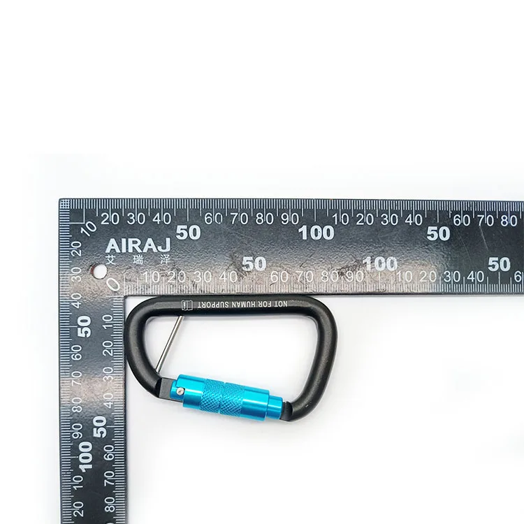 Carabiner Aluminum Screw Locking Gate Heavy Duty D-shape for Hiking Industrial camping Safety mosquetones de escalada de 5kn