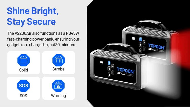 TOPDON V2200AIR 2-in-1 2200A Jump Starter with Air Compressor