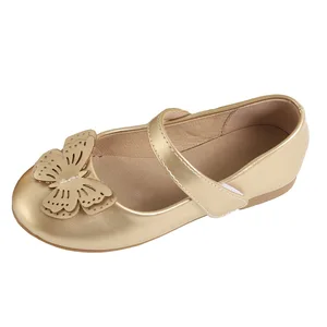 China Export Girls Genuine Leather Flat Princess Shoes Spring Summer Floral Breathable Light Weight High Quality Fashion Luxury