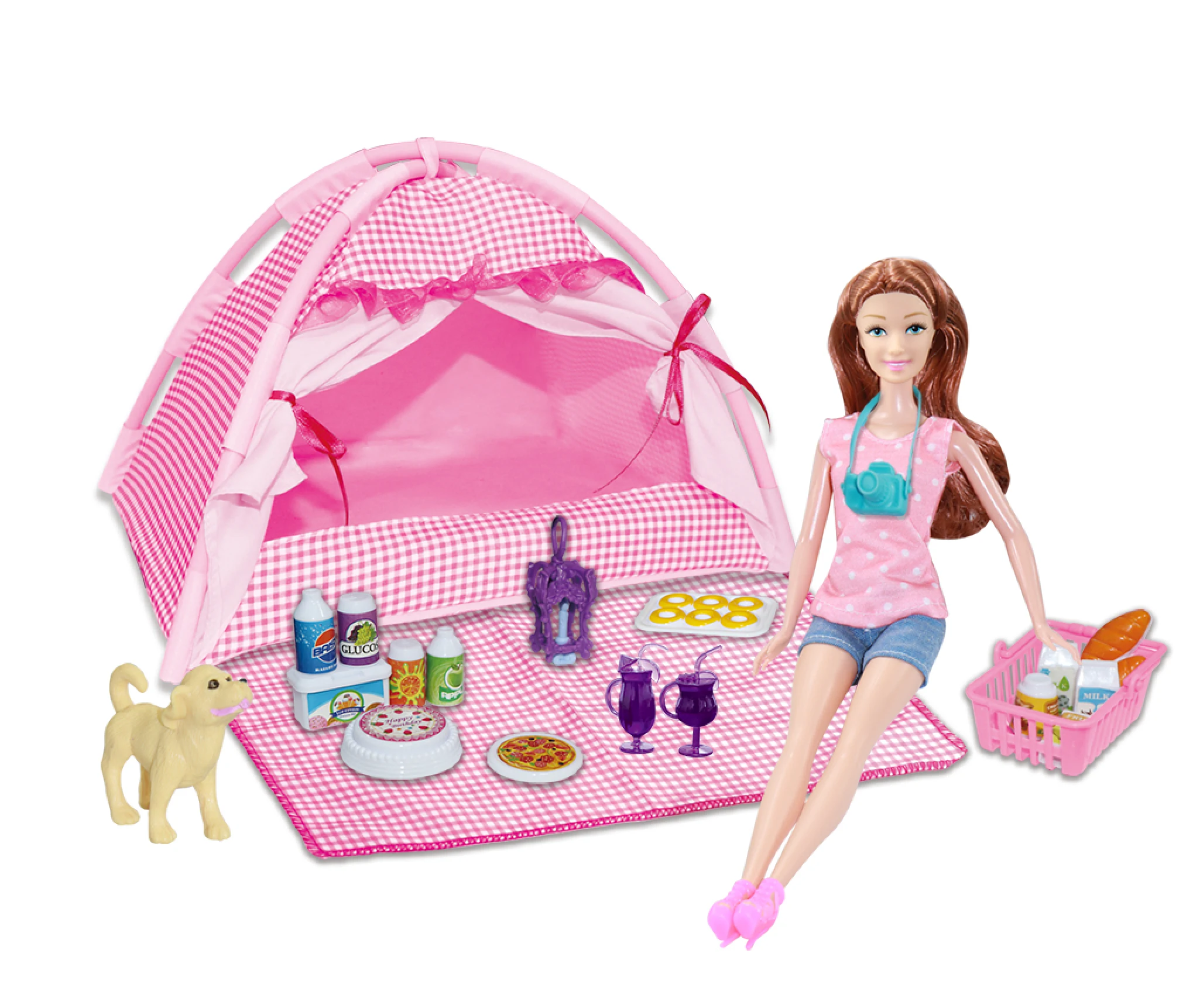 Fashion Doll Camping Tent Set for Girl Doll Accessories Camping  Adventure Dolls Gift Set