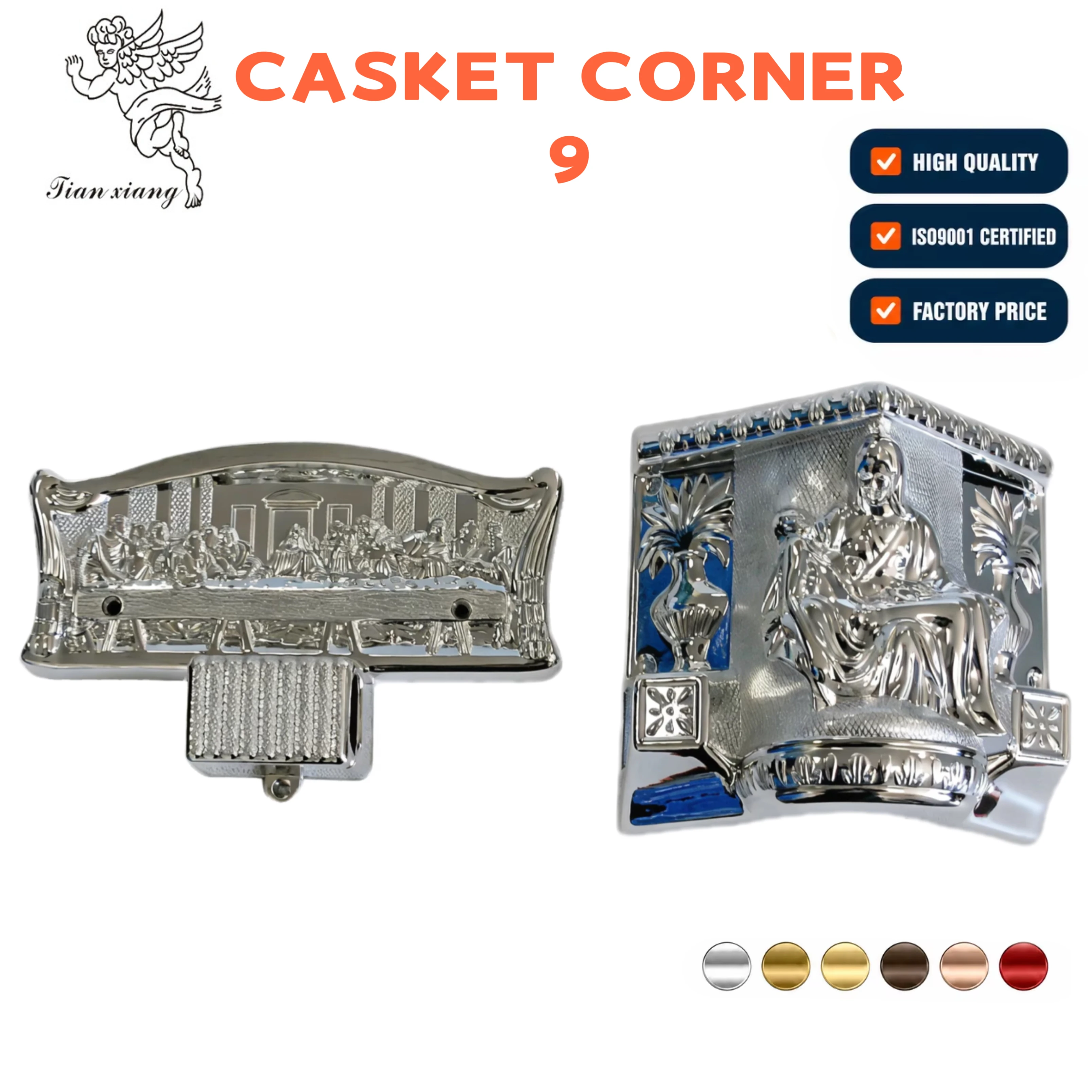 The Cheapest Model 9# Casket Fitting Plastic Coffin Corner Funeral Casket Coffin Funeral Casket Coffin