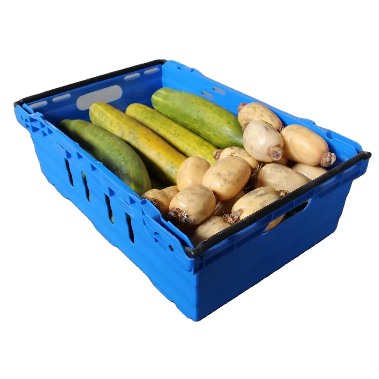 Stackable and Nestable Plastic Packaging Basket for Fruits and Vegetables