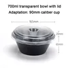 Bol noir de 700 ml avec couvercle