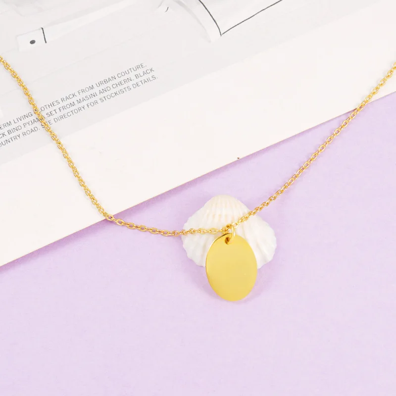 Necklace With Oval Pendant