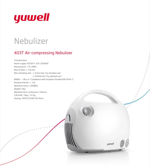 Yuwell Compressed air type nebulizer 403T Household or medical use