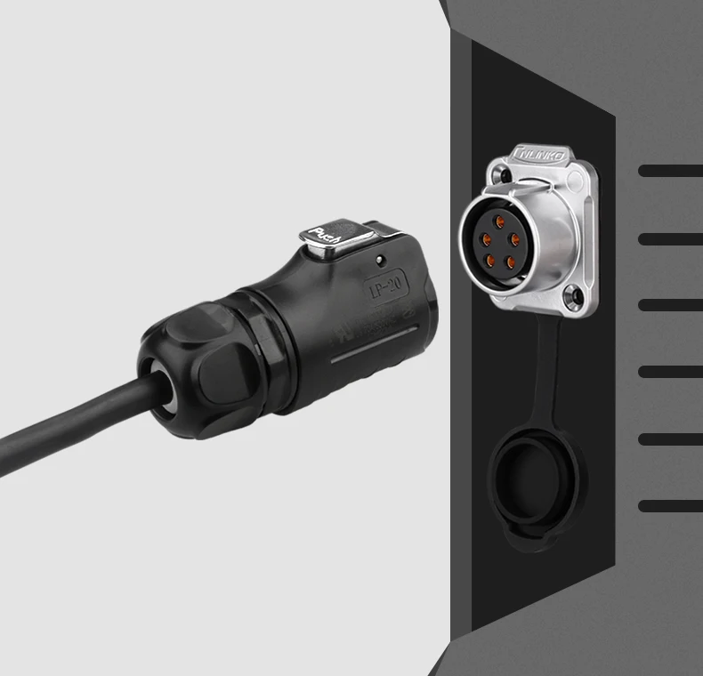 CNLINKO LP20 Waterproof IP68 3pin Power Connector 20A Male Female Panel Plug Socket