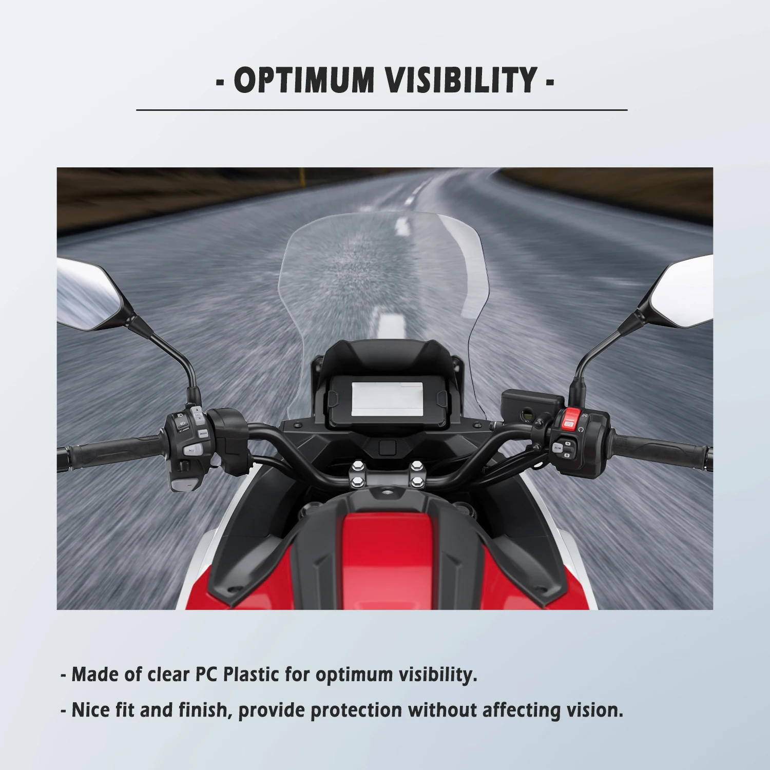 Motorcycle Windshield for Honda NC750X 2021-2024 | Clear & Light