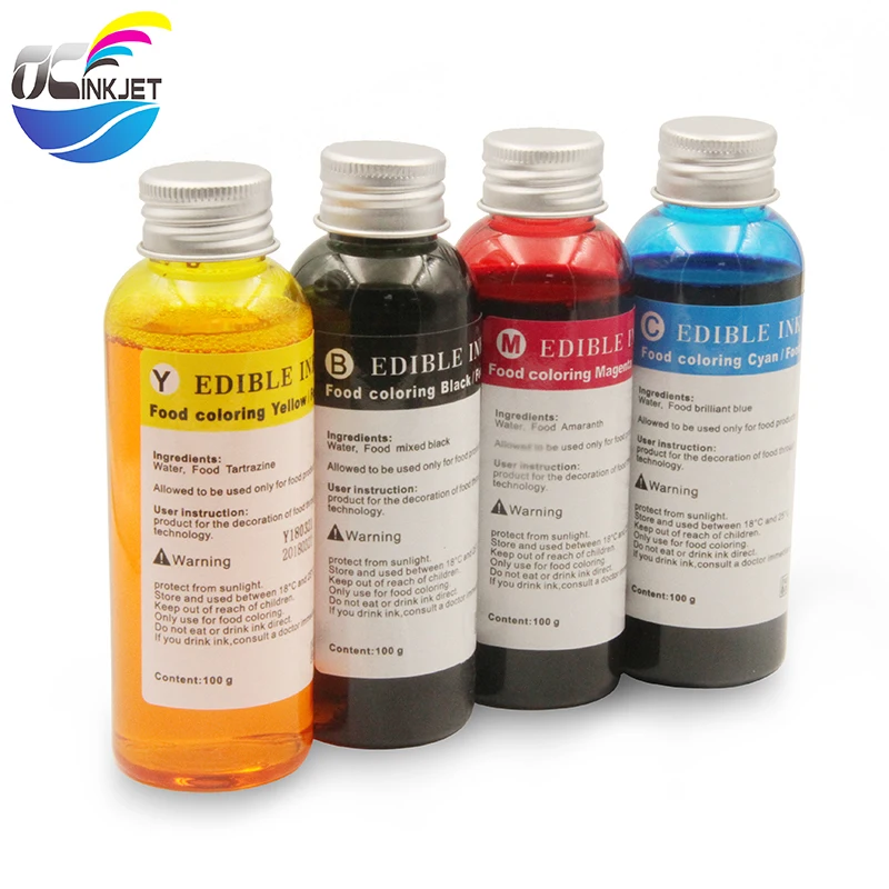Tinta comestible de la nueva impresora de 4 colores 100ML Para Canon HP  epson bother Printer For Cake Chocolate coffee and food printer Adecuado  para todos los modelos comprar a buen precio —