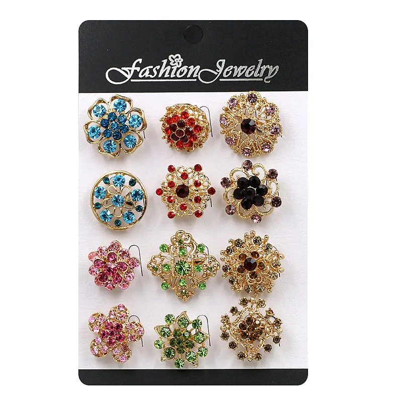 Small Rhinestone Flower Silver-color Pearl Brooches for Women Brooch Pins  Jewelry Accessories