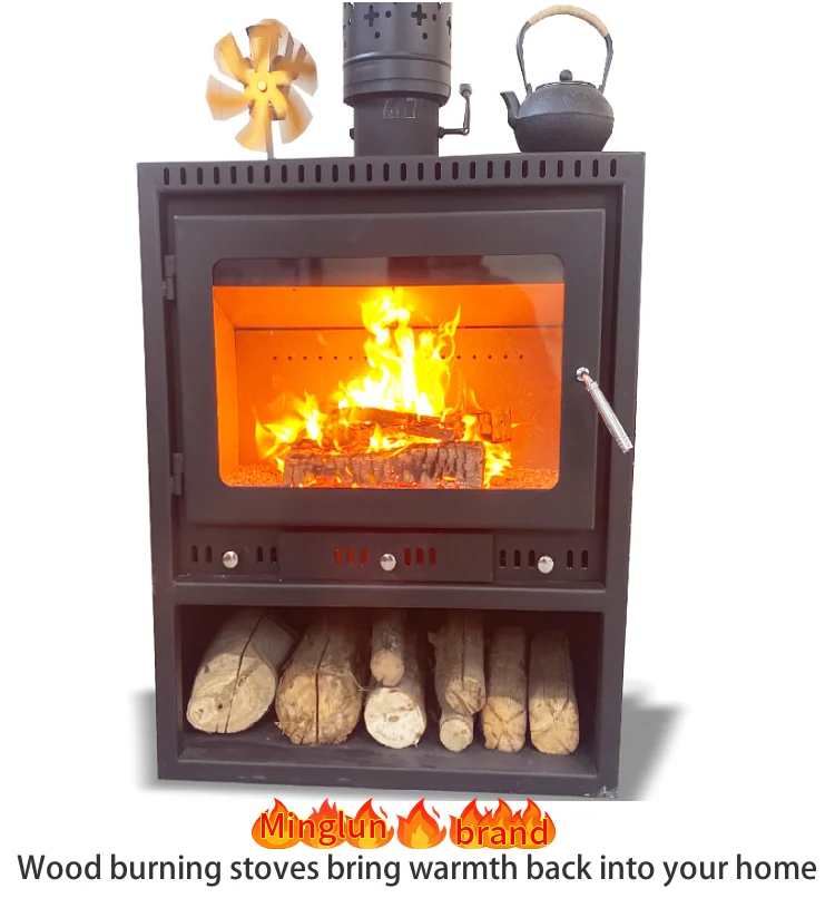 Modern Design Wood Burning Stove Wood Heater With Log Storage Pedestal