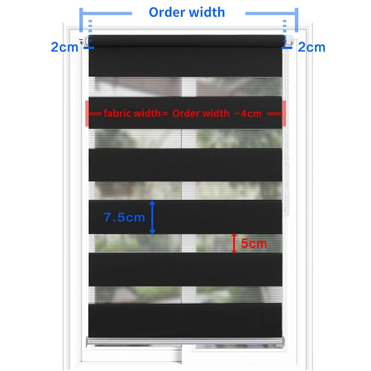 Fabric Manual Zebra Curtain Blinds Day Night Zebra Roller Shades For Windows
