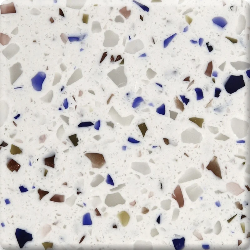 Modern Design Terrazzo Look Acrylic Solid Surface Slab Big Worktop for Hotel Application