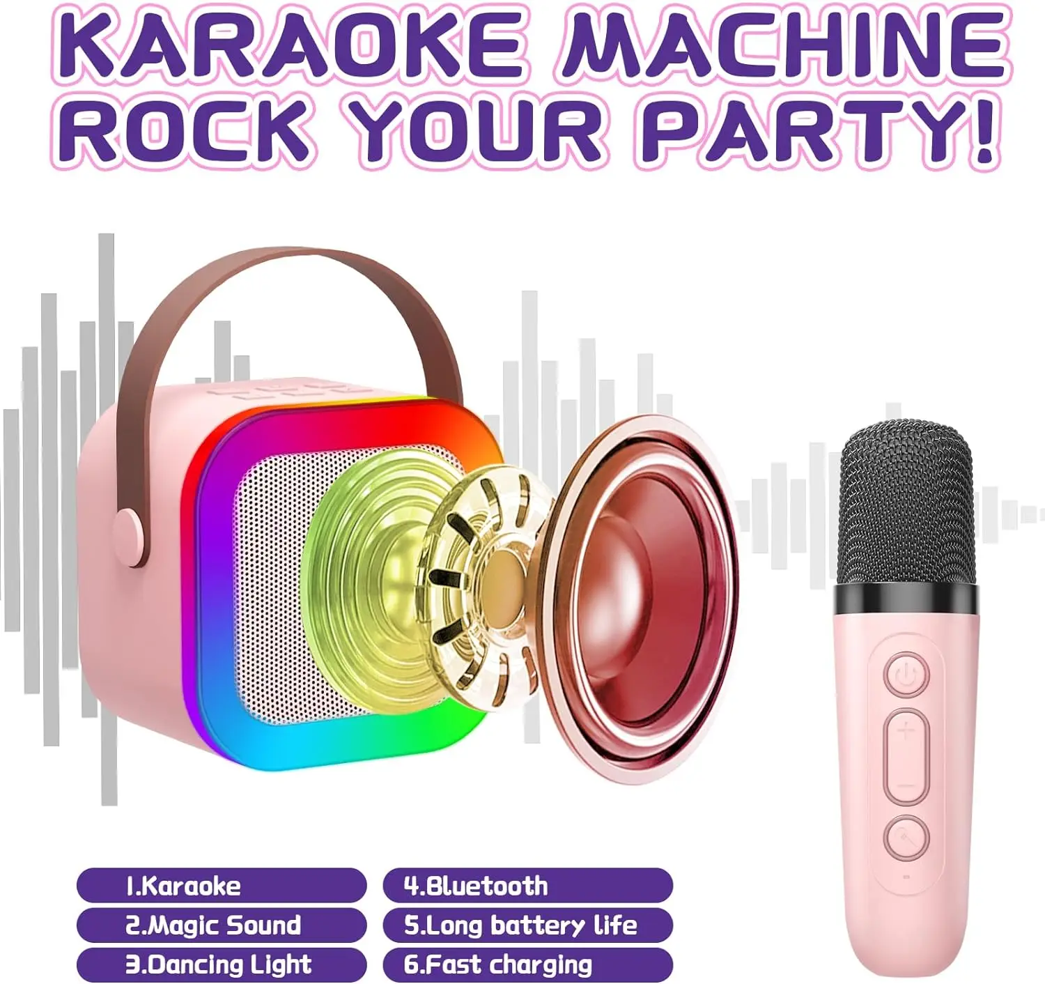 Fast Delivery Mini Portable Karaoke Speaker Audio Integrated Microphone Home Karaoke Wireless Speaker