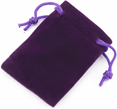 Custom Logo Printing Purple Velvet Drawstring Tarot Cards Bags with Embroidered Logo Packaging Dust Bag