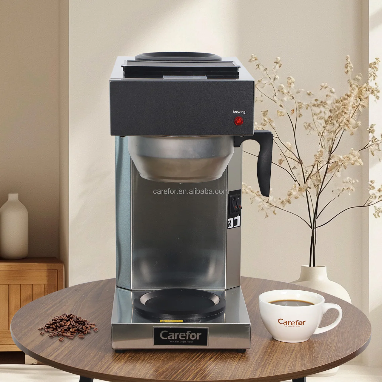 Fast Coffee Brewing with Home Cafe Pod Compatible 12 Cup Drip