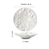 Plato hondo texturizado plisado de 11 pulgadas, blanco