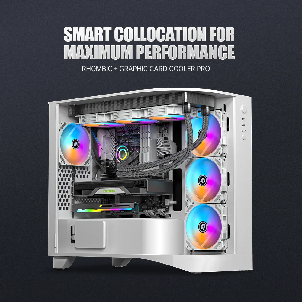 New Design 5V ARGB Hydraulic Bearing 120mm Water Cooling Tower Fan for Gaming PC Computer Case