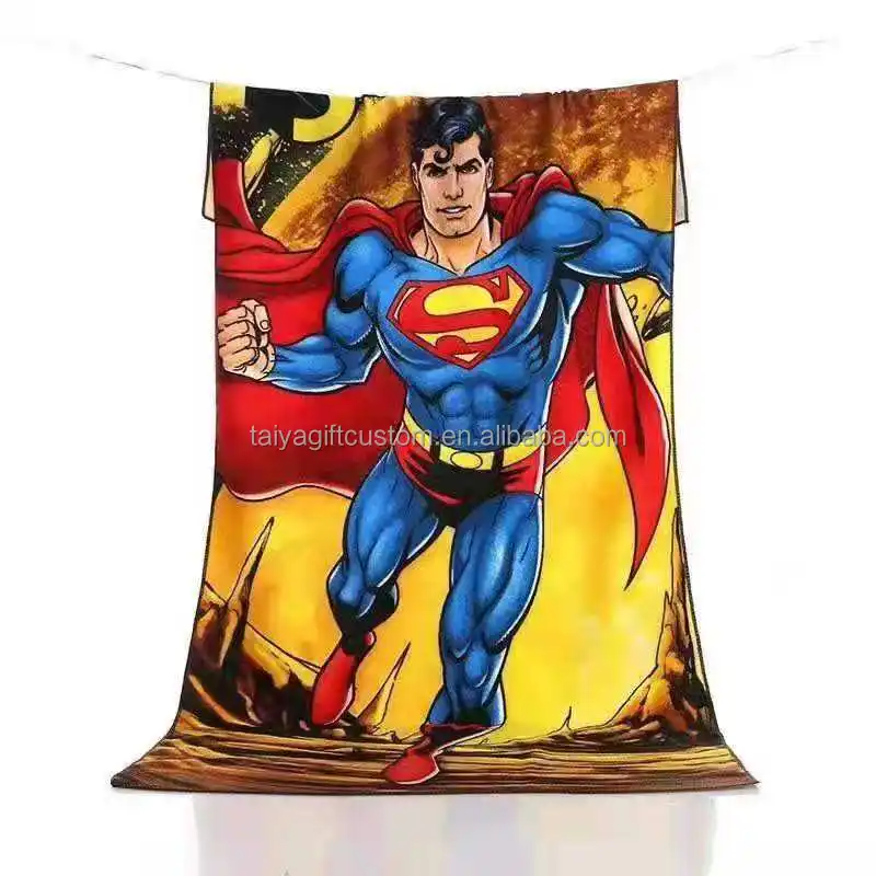 Competitive Price Customized Custom Cartoon Super Hero the Avengers Printed Beach Towel Cartoon Character Kids Bath Towels