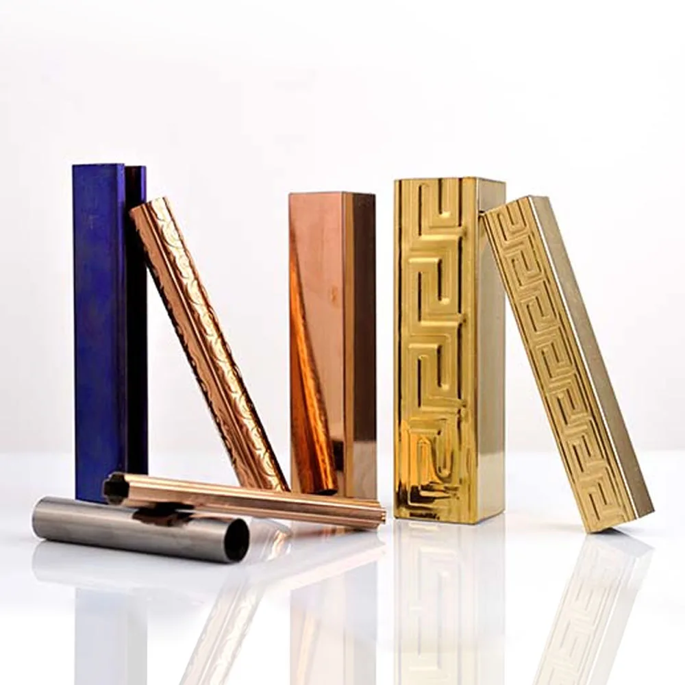 Railing Balcony Grill Design Gold Color Stainless Steel Square Pipe For