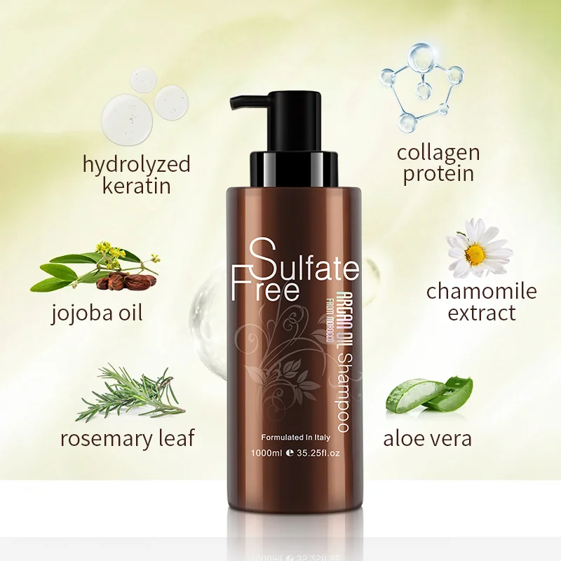 Private Label Nuspa Morocco Argan Oil Organic Sulfate Free Nourishing Hair Shampoo