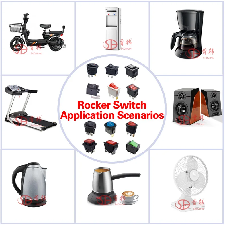 One-stop Purchase Support Customization Red Boat Shape Switch 3PIN on off on 2pin on off Rocker Switch Round