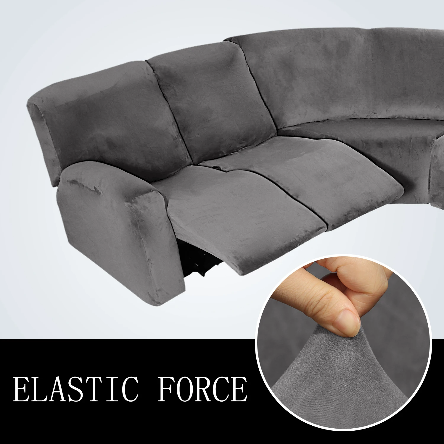 7 Seat L Shape Sofa Covers,Manufacturer L Shape Velvet Elastic